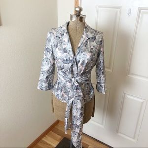 Odille Anthropologie Silk Print Blouse Top